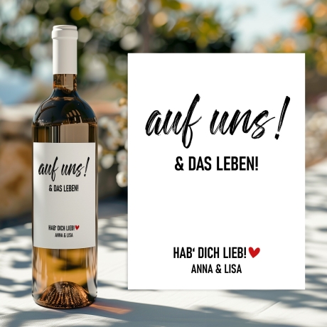 Weinetikett mit Namen, personalisiert für Geburtstag, Geschenk für Freundin, Weinliebhaber Geschenk - Schwarz