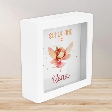 Ballerina Schulkind 2024 Spardose mit Wunschname Fee Name Kind personalisiert Kinder Geschenk Geburtstagsgeschenk Einschulung