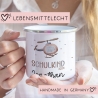 Schulanfang Kindertasse Schulkind Name Emaille Tasse Kind Kindergeschirr personalisiert Kinder Hubschrauber LKW Rakete Regenbogen Bär Ufo