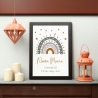 Personalisiertes Poster Geburtsposter in DIN A4 mit Regenbogen, Wunschname, Kinderzimmer Poster Name, Geschenk Baby, Geschenk zur Geburt