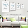 Personalisiertes Poster zur Taufe mit eigenen Namen und Taufspruch mit einem Wal | Taufposter| Geschenk zur Taufe | Geschenk für Patenkind