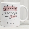 Personalisierte Tasse mit Wunschnamen – Glück ist eine PATENTANTE wie dich zu haben - Geschenk zum Muttertag Geburtstag, Ostern, Weihnachten