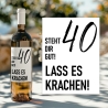 Weinetikett runder Geburtstag 20 30 40 50 60, Flaschenetikett für Weinflaschen, ideales Geschenk für Weinliebhaber - Schwarz