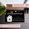 Personalisierte Fußmatte - für Ferienwohnung, Apartments, Ferienhaus, Ferienhäuser, Ferienunterkunft| Herzlich Willkommen | 60x40 cm