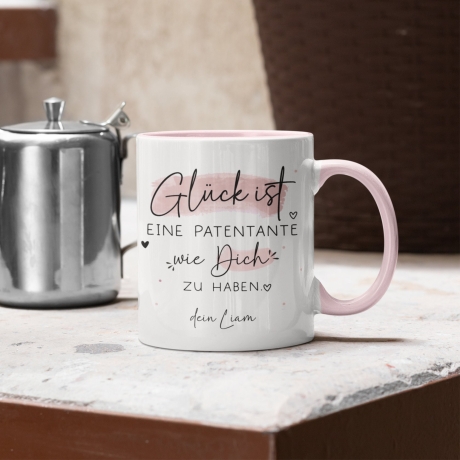 Personalisierte Tasse mit Spruch Glück ist einen Patenonkel wie dich zu haben zum Geburtstag, Geschenk, Ostern, Weihnachtsgeschenk
