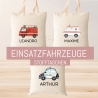 Feuerwehr Polizei Krankenwagen Stofftasche Personalisiert mit Namen. Für Schule Wäschebeutel Wechselwäsche | Mädchen & Junge | Weihnachten