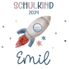 Einschulung Spardose Rakete Schulkind 2024 mit Wunschname Name Kind personalisiert Kinder Geburtstagsgeschenk mit Wunschtext