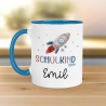 Schulkind 2024 Rakete Tasse Personalisiert mit Wunschnamen Kindertasse mit Namen zur Einschulung