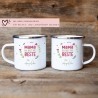 Personalisierte Emaille-Becher Tasse zum Muttertag – Mama du bist die Beste  [Wunschname]. Persönliches Geschenk zum Geburtstag, Dankeschön