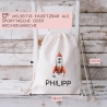 Stoffbeutel Turnbeutel Rakete Rucksack Sportbeutel Gymsack Kindergartentasche Schule Kindergarten Weltraum - Weihnachten oder Geburtstag