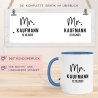 Mr. & Mrs. Tasse Hochzeit personalisiert Becher mit Wunschnamen und Datum – Namenstasse Hochzeitsgeschenk - Braut Bräutigam – Kaffeetasse