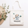 Stoffbeutel Astronaut Turnbeutel Rucksack, Kindergartentasche mit Name personalisiert Weltraum Weltall Astronaut aus Bio-Baumwolle