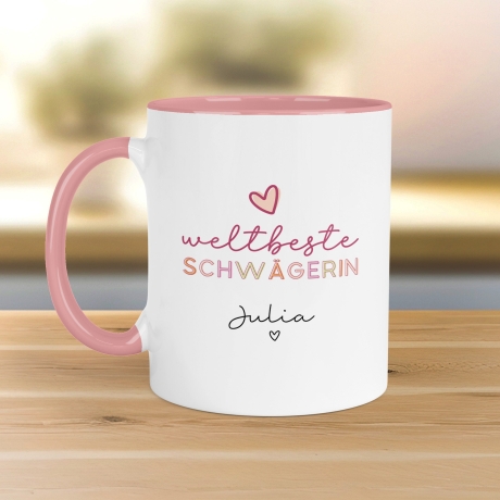 Weltbeste Schwägerin Tasse mit Namen - Personalisierte Schwägerin Tasse Kaffeetasse Geschenk Keramik  Geburtstagsgeschenk