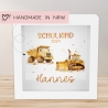 Schulkind 2024 LKW & Kipper Spardose mit Wunschname Fee Name Kind personalisiert Kinder Geburtstagsgeschenk Einschulung mit Wunschtext