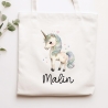 Stofftasche Beutel Namen Einhorn - Personalisierte Kinder Beutel Kindertasche - Wechselwäsche, Schmutzwäsche Tragetasche - Wechselkleidung