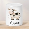 Personalisierte Kinder Spardose Tiere mit Namen optional mit Datum Geschenk für Junge & Mädchen zum Geburtstag Weihnachten, Löwe, Pferd