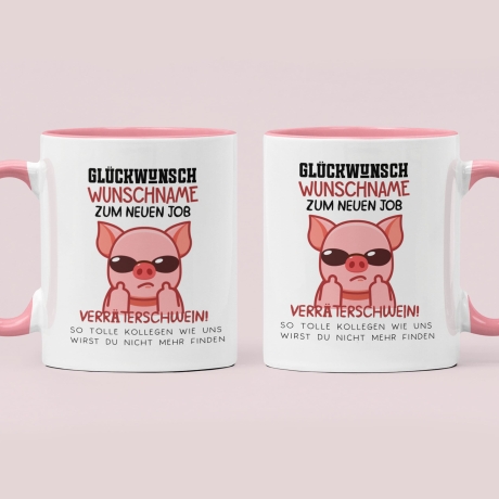 Personalisierte Tasse mit Spruch: Glückwunsch zum neuen Job Verräter! - Abschiedsgeschenk Kollegen - Kaffeetasse als Geschenk zum Abschied