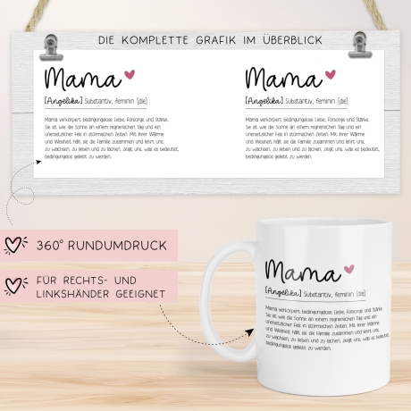 Tasse MAMA | Mutter | Definition | Muttertag | Geschenk | Spruch | Kaffeetasse | Geburtstag | Dankeschön | Duden | Bedanken | Wörterbuch