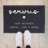 Personalisierte Fußmatte - Fussmatte mit Wunschnamen, Türvorleger, Türmatte| 60 x 40 cm | Geschenkidee zum Umzug, Einzug für Familien, Umzug