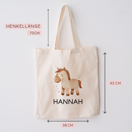 Personalisierter Turnbeutel Pferd mit Wunschnamen |  Rucksack für Schule, Kindergarten, KITA , KIGA Wäschebeutel, Sportbeutel l Tierkinder