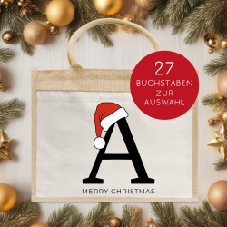 Personalisierte Nikolaus Tasche Weihnachten - Nikolausgeschenkverpackung - Statt Geschenkpapier - Pocket Beutel - Monogramm - Buchstaben