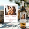 Personalisiertes Weinetikett Happy Birthday, Geburtstags-Flaschenetikett mit Foto & Namen,  ideales Geschenk mit Foto - rosa