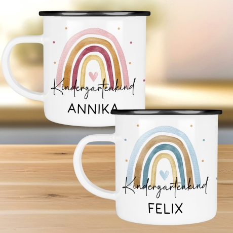 Kindergartenkind Geschenk zum Kindergartenstart Kindergartenkind Tasse Kita Start Tasse Kindergarten Personalisiert Emaille Tasse Becher