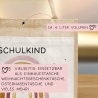 Personalisierte Einschulung Jute Pocket Tasche | mit Wunschnamen | Schulkind Regenbogen Herz als Geschenktasche für Schulanfang - 1 Schultag