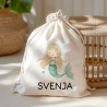 Wäschebeutel Meerjungfrau Kinder-Beutel Stofftasche Personalisiert mit Wunschnamen für Schule, Kindergarten, Sportbeutel, Wechselwäsche