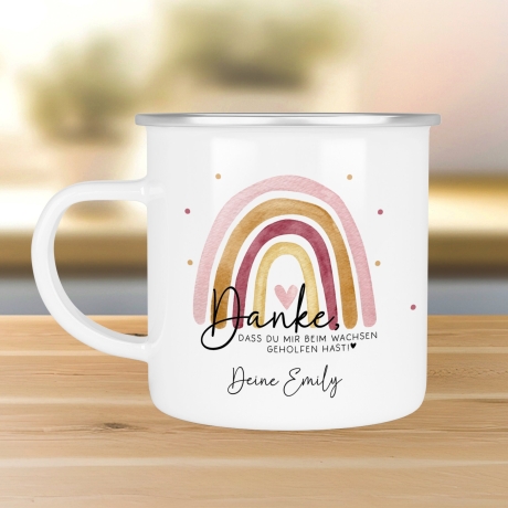 Danke das du mir beim Wachsen geholfen hast Emaille Becher Tasse - Abschiedsgeschenk für Erzieherin Geschenk Abschiedsgeschenk Lehrerin