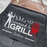 Grillschürze personalisiert Lizenz zum Grillen für Männer mit Name & Kunstleder zum Geburtstag - Weihnachten Baumwollschürze, Küchenschürze