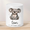 Personalisierte Kinder Spardose Koala Tier mit Namen optional mit Datum - Braun - Geschenk für Junge & Mädchen zum Geburtstag Weihnachten