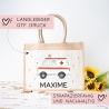 RTW Krankenwagen Tasche Wunschnamen | aus 100% Jute | Rettungsfahrzeug | Geschenk Geschenk zum Geburtstag, Nikolaus, Weihnachten oder Ostern