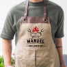 Grillschürze personalisiert für Männer mit Name Kunstleder Applikation zum Geburtstag - Geschenk Weihnachten Baumwollschürze, Küchenschürze