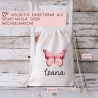 Stofftasche Schmetterling Rosa Personalisiert und Namen. Für Kindergarten und Schule - Wäschebeutel Wechselwäsche KITA | Mädchen & Junge