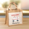 Krankenwagen Schulkind Tasche Wunschnamen 2024 | 100% Jute | RTW Rettungsfahrzeug | Geschenk Einschulung | Schultüte personalisiert | Schule