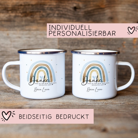 Danke das du mir beim Wachsen geholfen hast - Regenbogen - Abschiedsgeschenk für Erzieherin Geschenk Abschiedsgeschenk Lehrerin Emaille