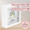 Spardose Regenbogen Blau Boho Schulkind 2024 Einschulung mit Wunschname Name Kind personalisiert Kinder mit optionalen Wunschtext