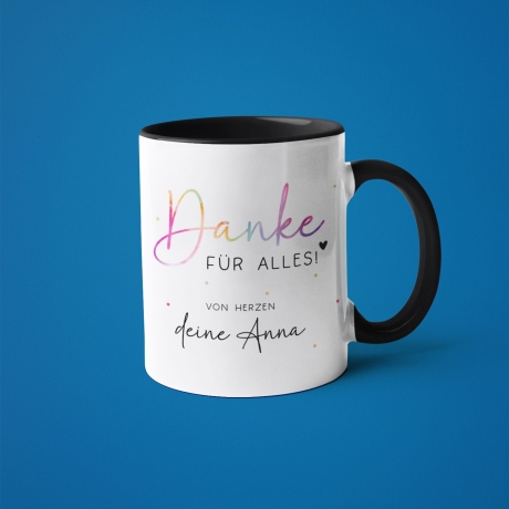 Danke für alles Personalisierte Tasse -mit eigenen Wunschtext. Kaffee-Tasse Dankeschön-Geschenke Vatertag Muttertag Geburtstag Erzieher