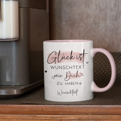 Handgefertigte Personalisierte Tasse – Glück ist eine NACHBARIN wie dich zu haben - Geschenk zum, Geburtstag, Ostern, Weihnachten mit Name