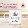 Schulanfang  Kindertasse Schulkind Flugzeug Name Emaille Tasse Kind Kindergeschirr personalisiert Kinder Geschenk Geburtstagsgeschenk