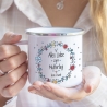 Personalisierter Emaille-Becher/Tasse: Alles Liebe zum Muttertag mit [Wunschname] .Ein Geschenk für Geburtstag oder Dankeschön. Blumen
