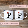 Personalisierte Emaille Tasse Weihnachten - Frohe Weihnachten - Merry Christmas - mit Anfangsbuchstabe und Wunschnamen - Nikolaus - Becher