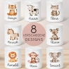 Personalisierte Kinder Spardose Tiere mit Namen optional mit Datum Geschenk für Junge & Mädchen zum Geburtstag Weihnachten, Löwe, Pferd