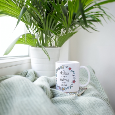 Personalisierte Tasse zum Muttertag mit eigenen Namen • Motiv: Alles liebe zum Muttertag • Kaffeetasse • Teetasse • Geschenk für die Mama