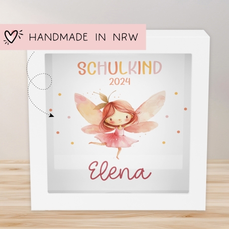 Ballerina Schulkind 2024 Spardose mit Wunschname Fee Name Kind personalisiert Kinder Geschenk Geburtstagsgeschenk Einschulung