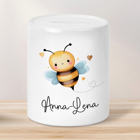 Personalisierte Kinder Spardose Namen Geschenk Geburt Taufe Taufgeschenk Baby Geschenk Geldgeschenk Sparbüchse Keramik -Arche Noah Wal Biene