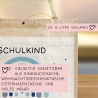 Einschulung - Personalisierte Jute Pocket Tasche | mit Wunschnamen | Schulkind Regenbogen Herz | Blau | als Geschenktasche für Schulanfang