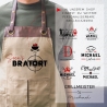 Grillschürze personalisiert für Männer mit Name Kunstleder Applikation zum Geburtstag - Geschenk Weihnachten Baumwollschürze, Küchenschürze