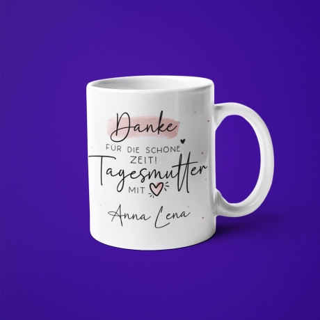 Tagesmutter personalisierte Tasse Abschied Danke für die Schöne Zeit Tagesmutter mit Herz - Geschenk zum Abschied, Erzieherin
